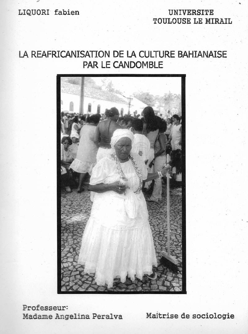 Couverture du dossier de maîtrise en sociologie
